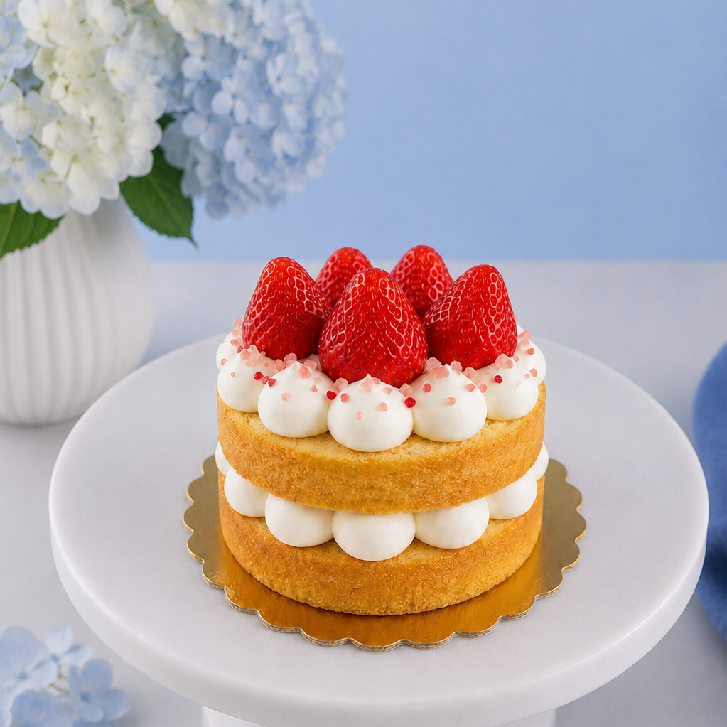 Strawberries and Cream Bento Cake